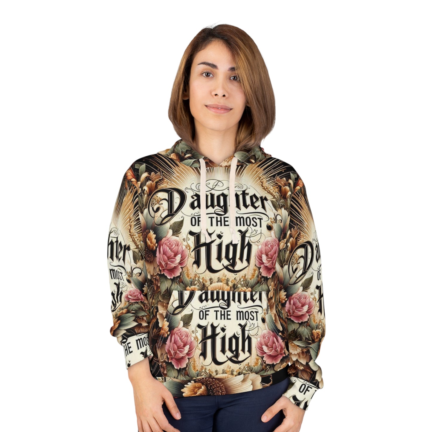 Daughter of the Most High Floral Unisex Pullover Hoodie