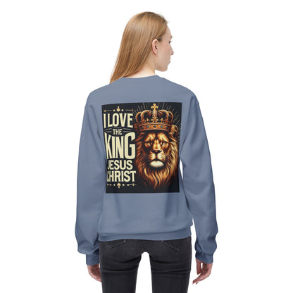 Unisex Fleece Sweatshirt - 'I Love The King Jesus Christ' Design