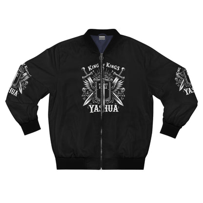 Men's Bomber Jacket - King of Kings Nashua Design, Stylish Outerwear for Faith-Based Celebrations