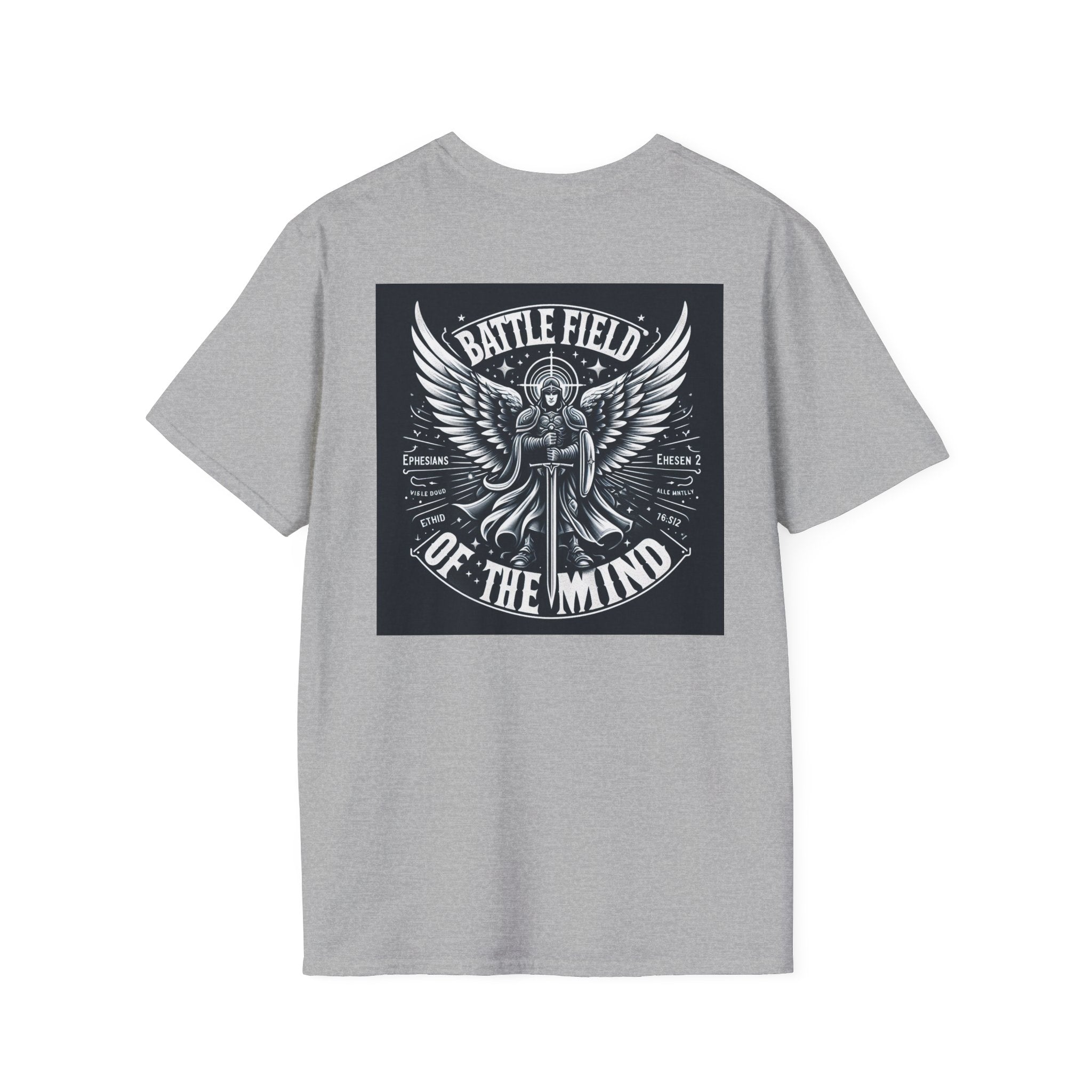 Battle Field of the Mind Unisex Softstyle T-Shirt - Motivational Graphic Tee for Mental Strength