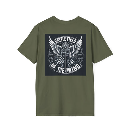 Battle Field of the Mind Unisex Softstyle T-Shirt - Motivational Graphic Tee for Mental Strength