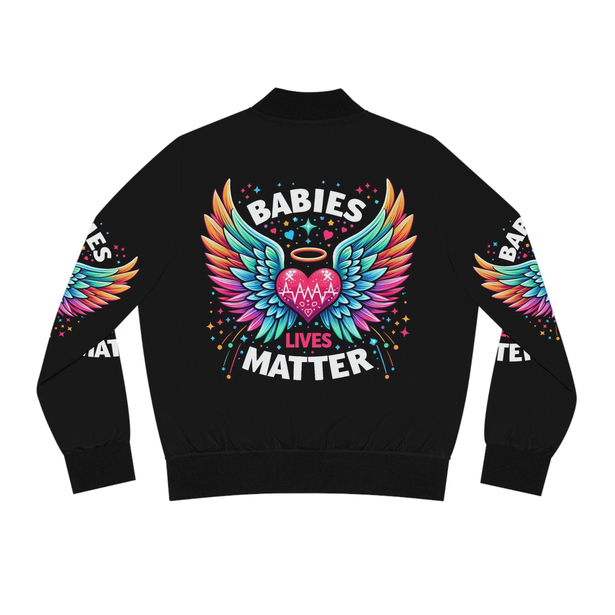 Colorful Women's Bomber Jacket - Babies Lives Matter