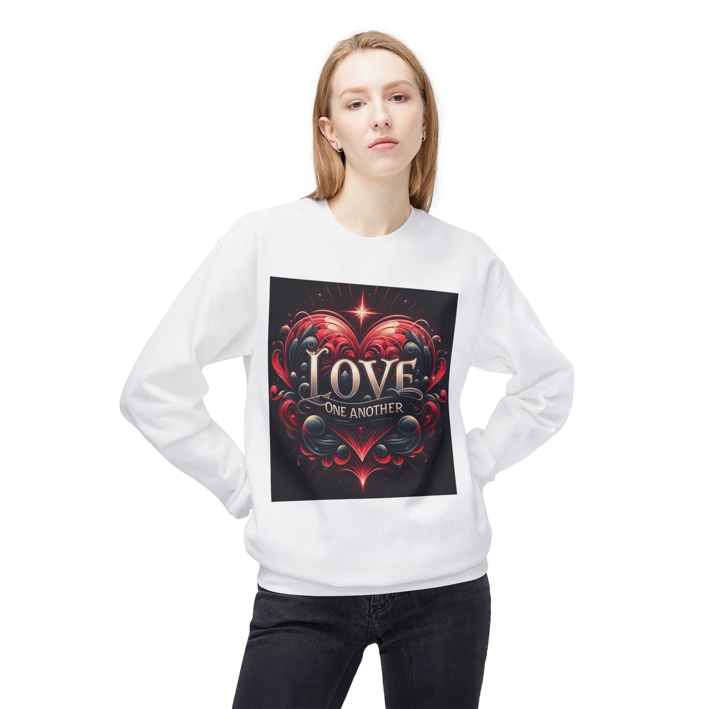 Love One Another Graphic Sweatshirt - Unisex Midweight Crewneck