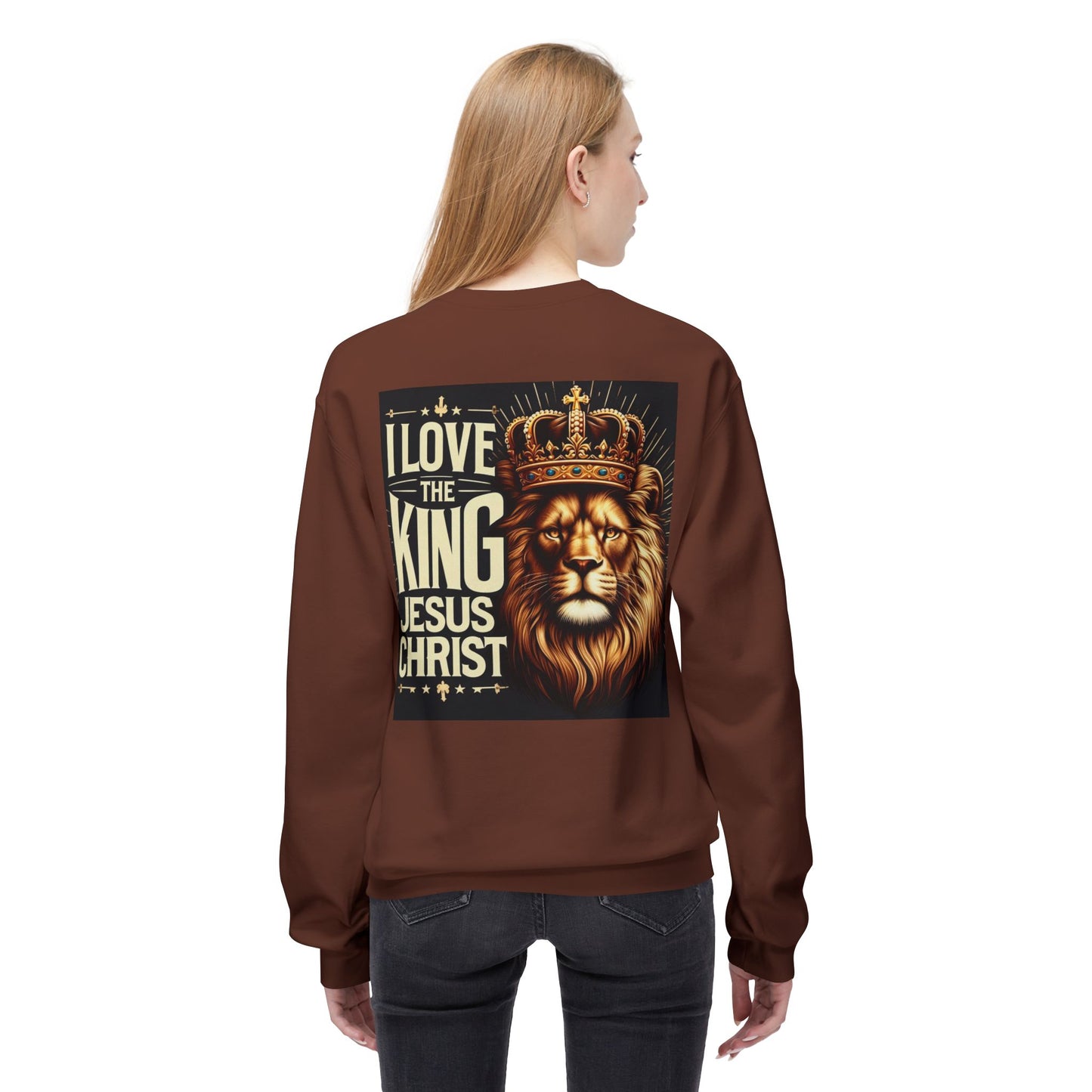 Unisex Fleece Sweatshirt - 'I Love The King Jesus Christ' Design