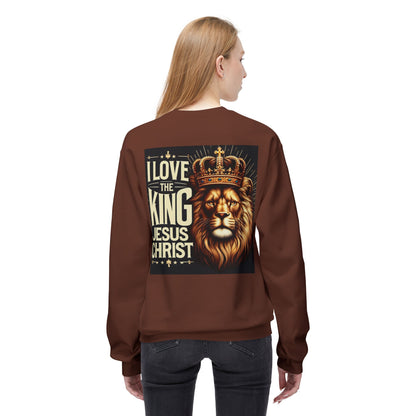 Unisex Fleece Sweatshirt - 'I Love The King Jesus Christ' Design