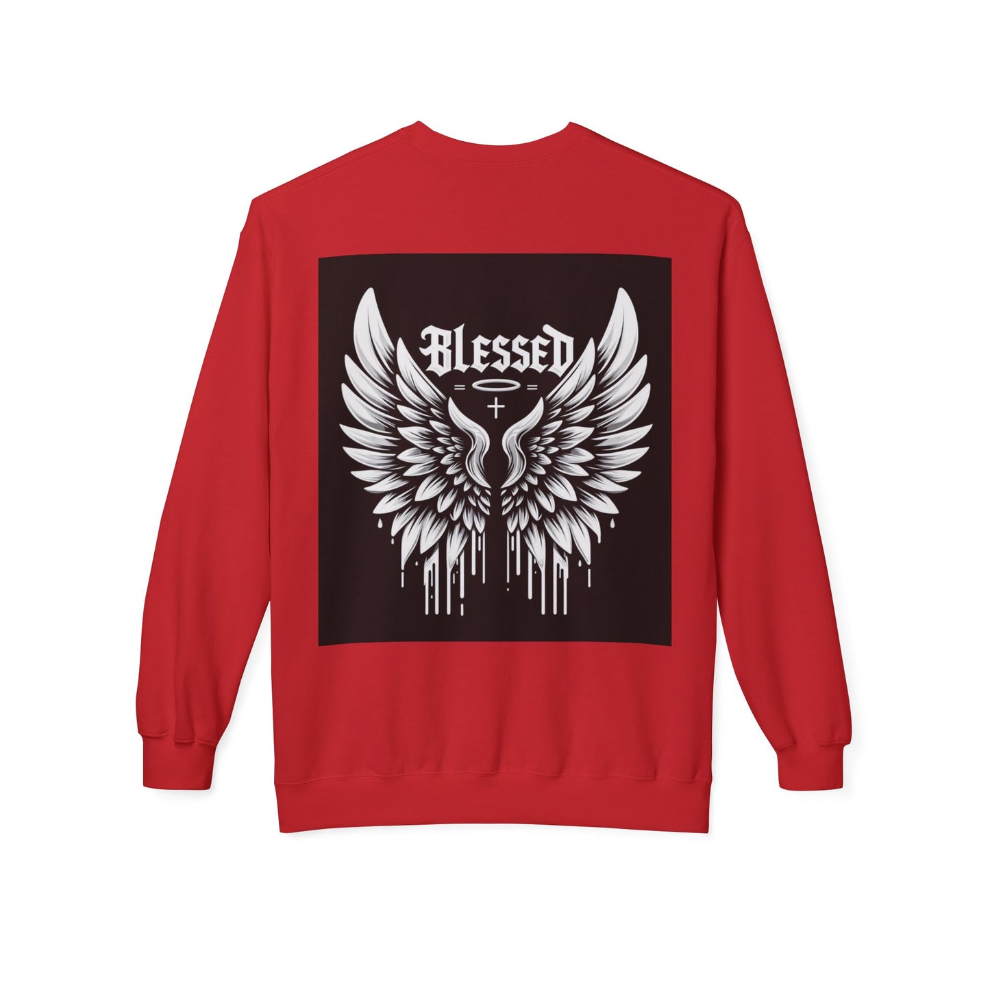 Blessed Wings Unisex Fleece Crewneck Sweatshirt - Softstyle Classic for Faith & Comfort