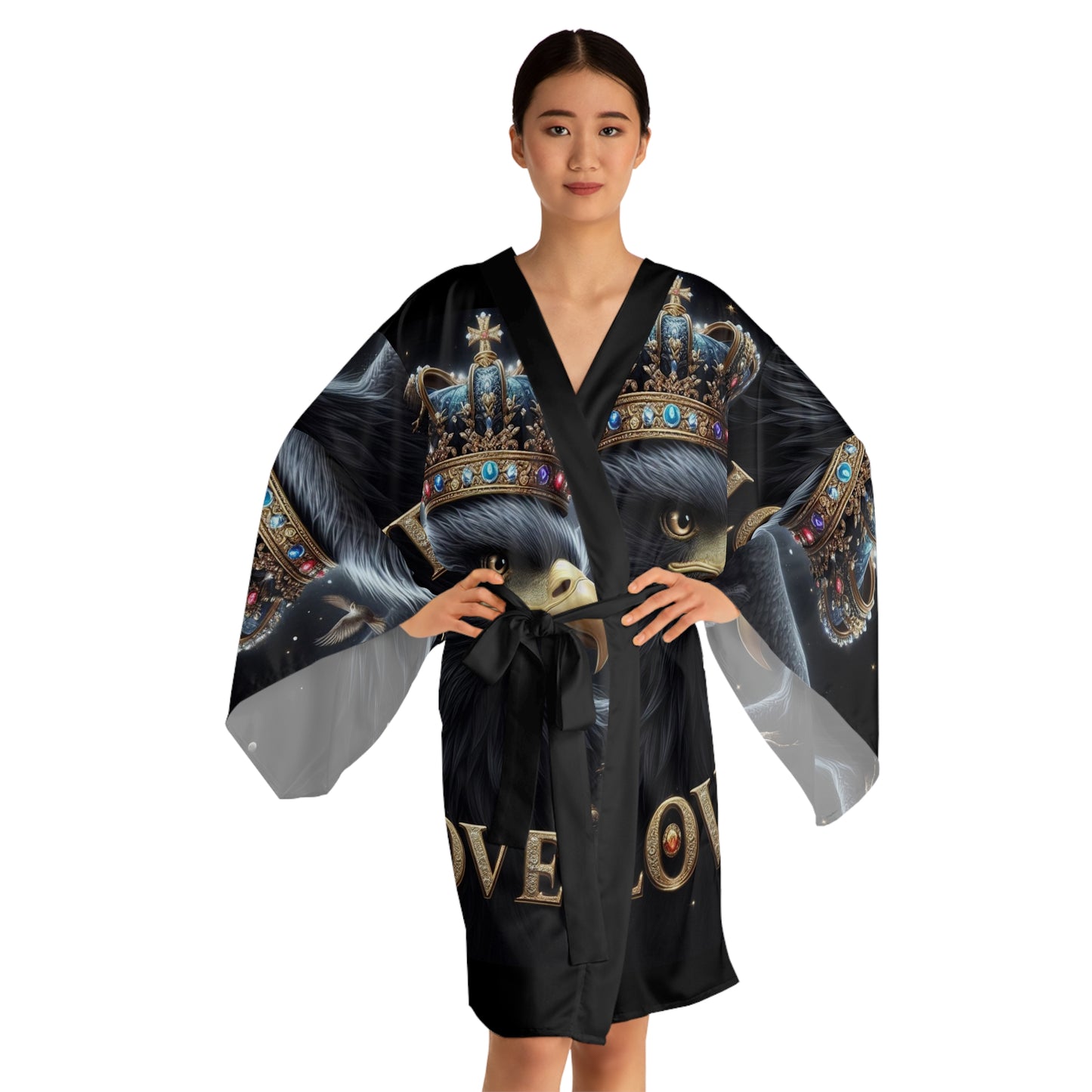 Majestic Love Long Sleeve Kimono Robe - Perfect for Cozy Nights and Special Occasions