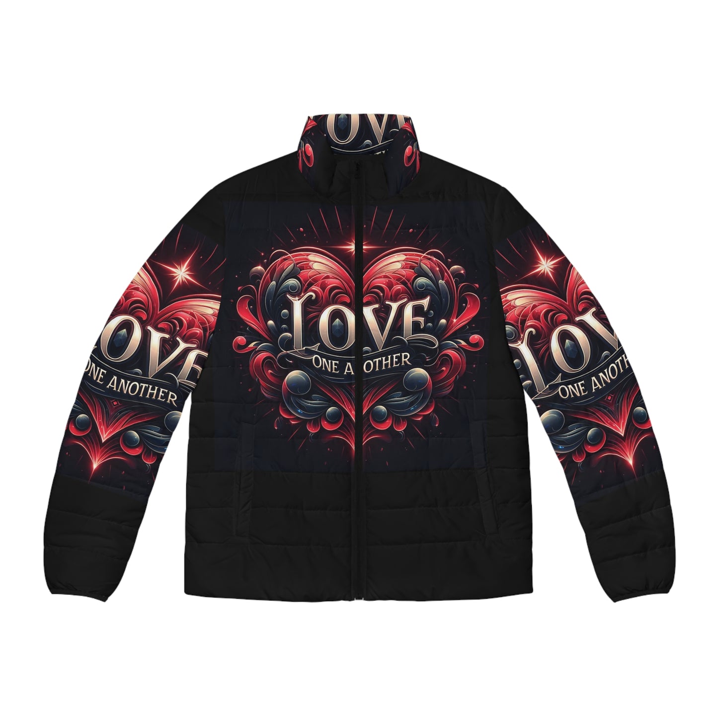 Stylish Love Puffer Jacket – Embrace Unity and Warmth