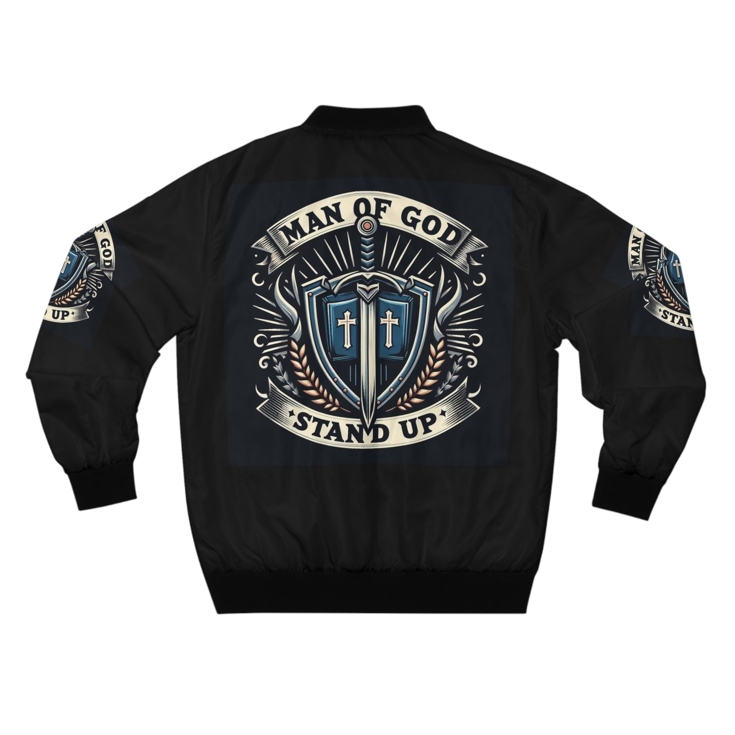 Men's Bomber Jacket - 'Man of God, Stand Up' Inspirational Design