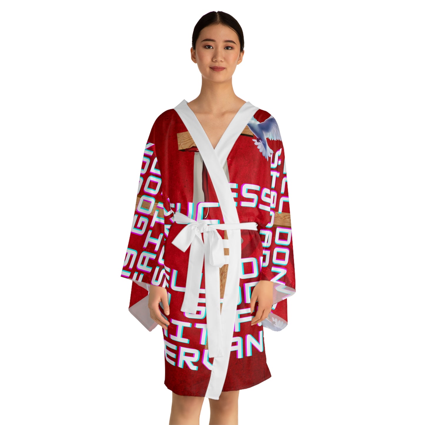 Long Sleeve Kimono Robe (AOP)