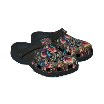 Colorful Floral EVA Foam Shoes with 'Believe' Text - Perfect for Summer and Casual Wear